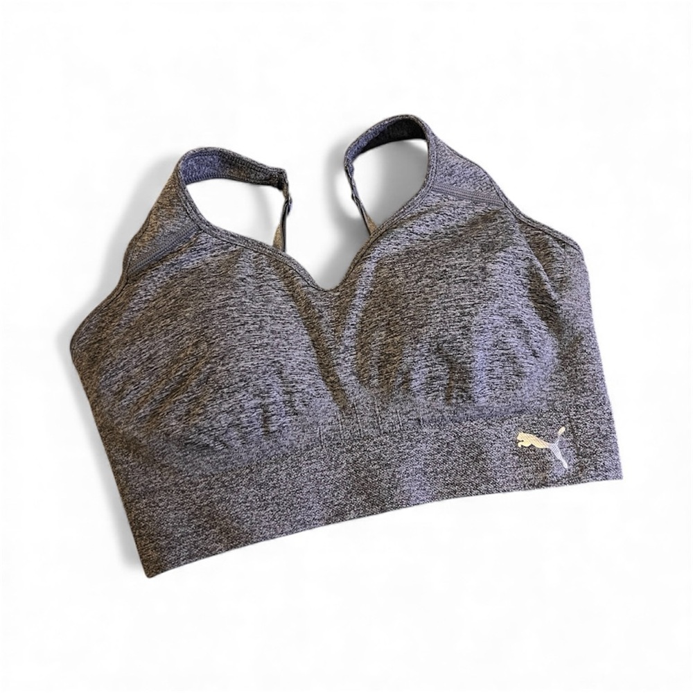 Puma Women's Heathered Gray Sports Bra- L